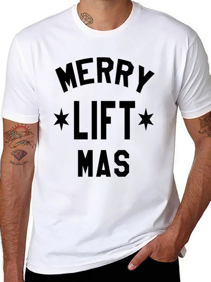 Merry Liftmas Black Graphic T-Shirt