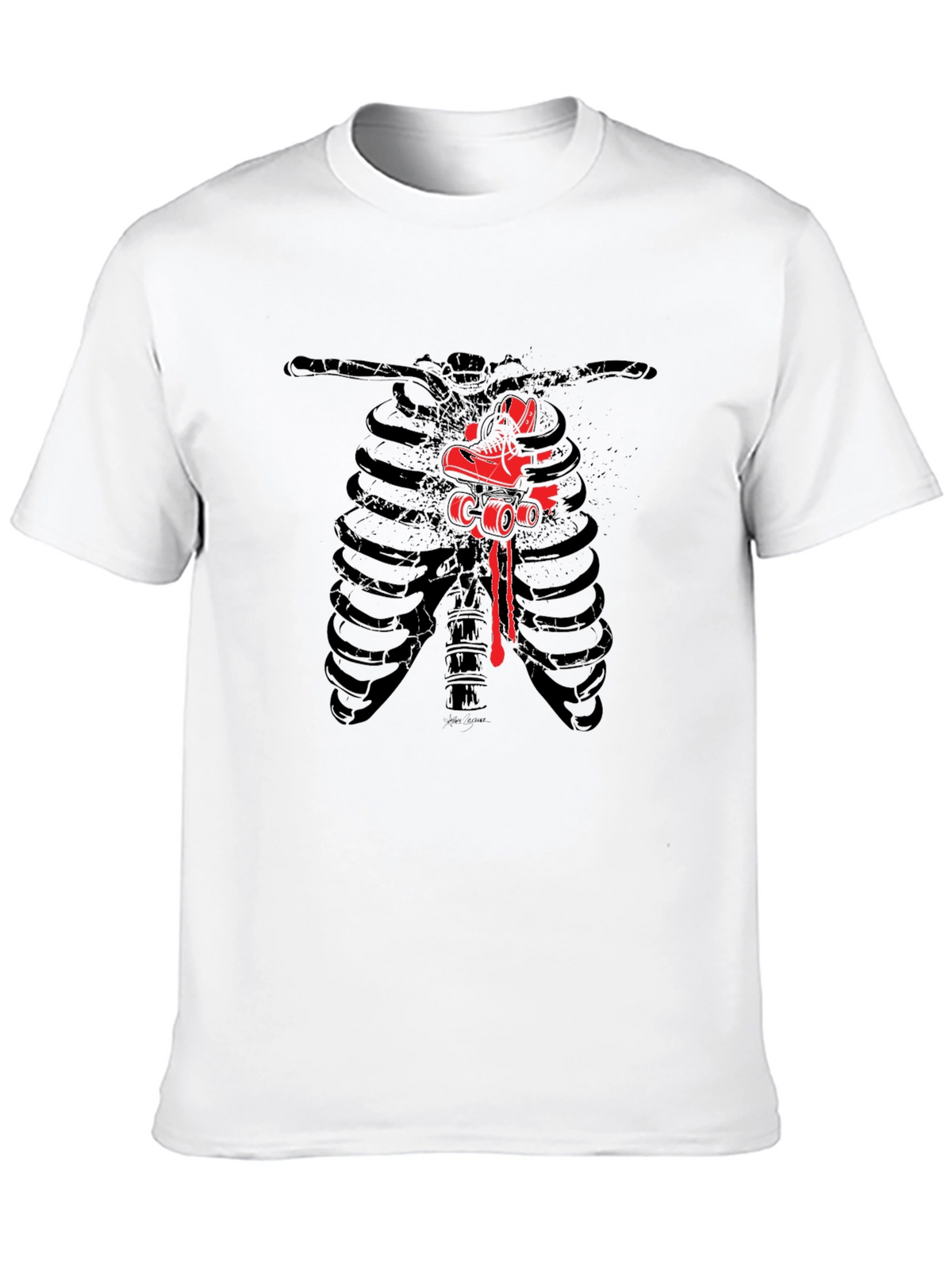 Ribcage Roller Skate Graphic Tee - Black