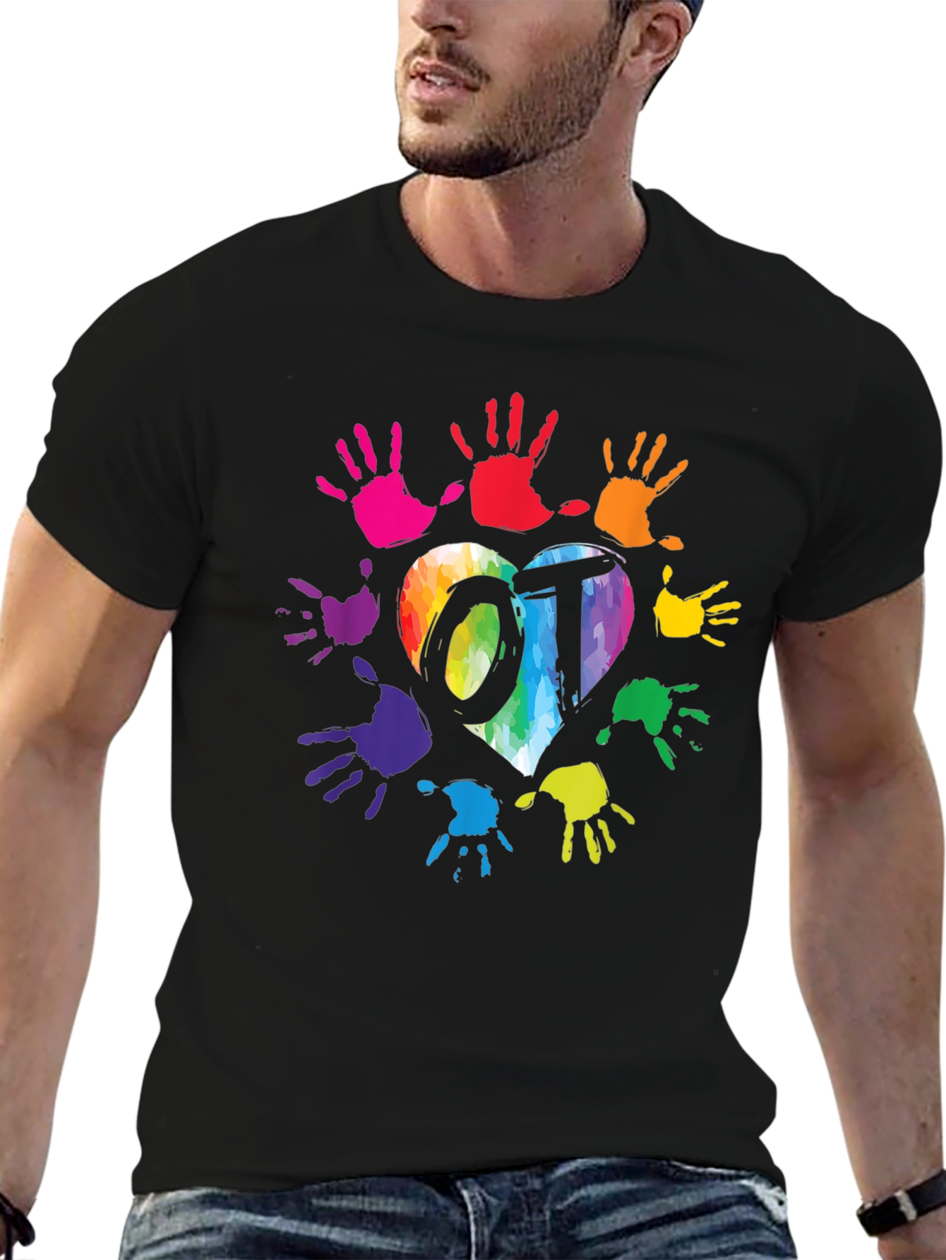 OT Rainbow Heart Handprint T-Shirt