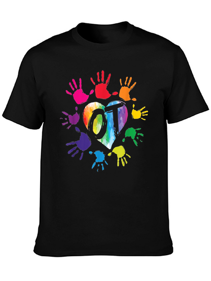 OT Rainbow Heart Handprint T-Shirt