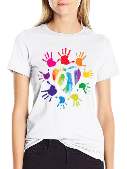 OT Rainbow Heart Handprint T-Shirt