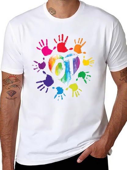 OT Rainbow Heart Handprint T-Shirt