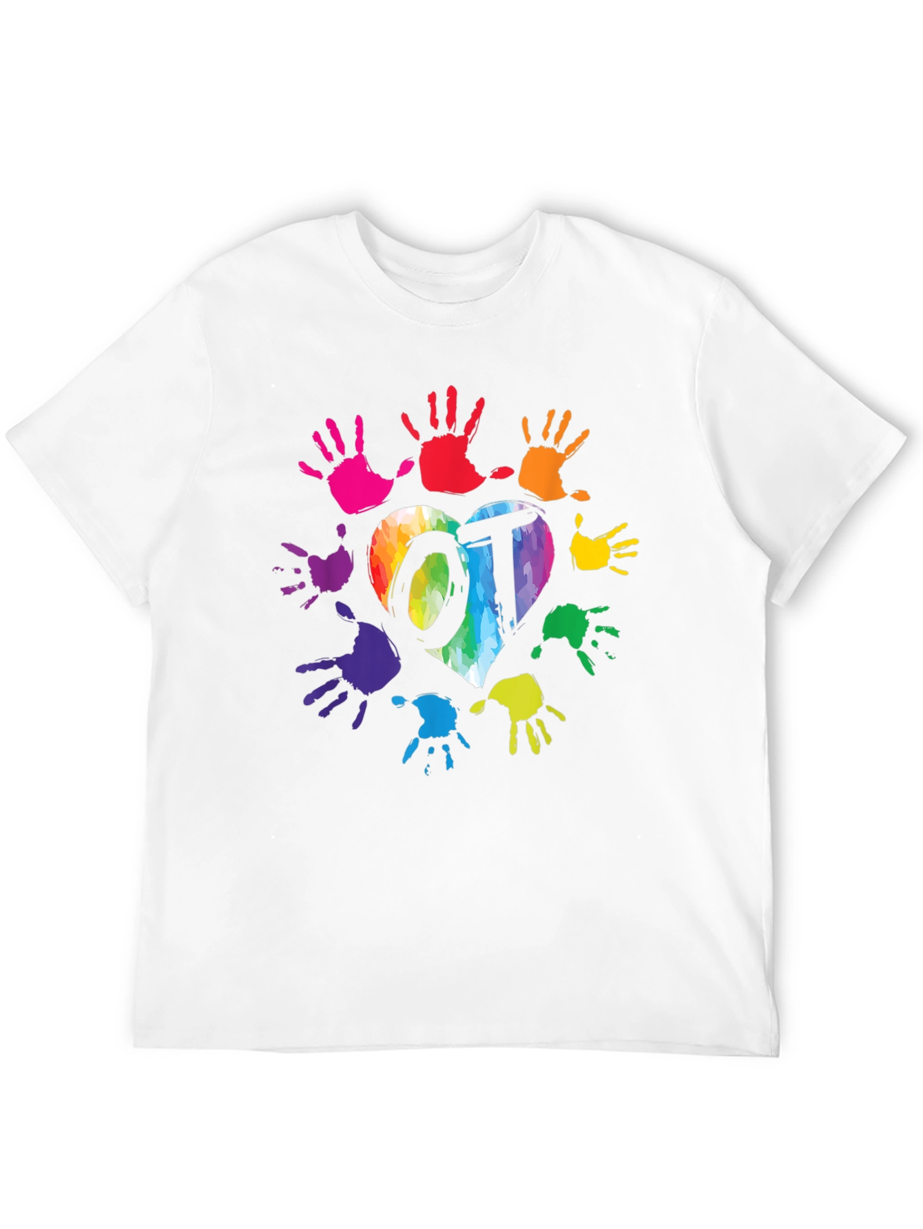 OT Rainbow Heart Handprint T-Shirt