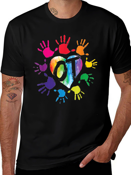 OT Rainbow Heart Handprint T-Shirt