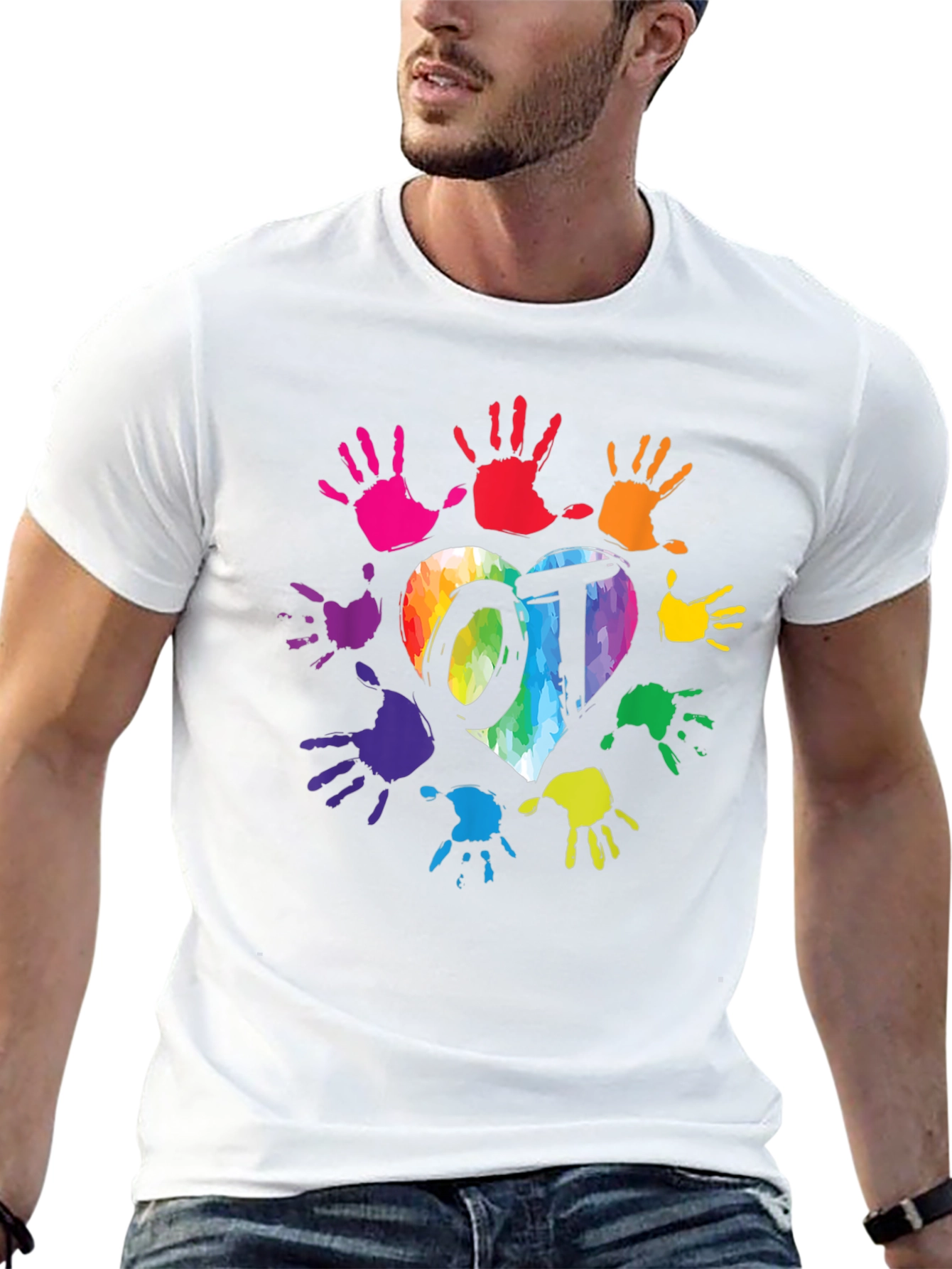 OT Rainbow Heart Handprint T-Shirt