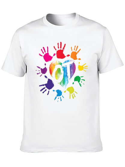 OT Rainbow Heart Handprint T-Shirt