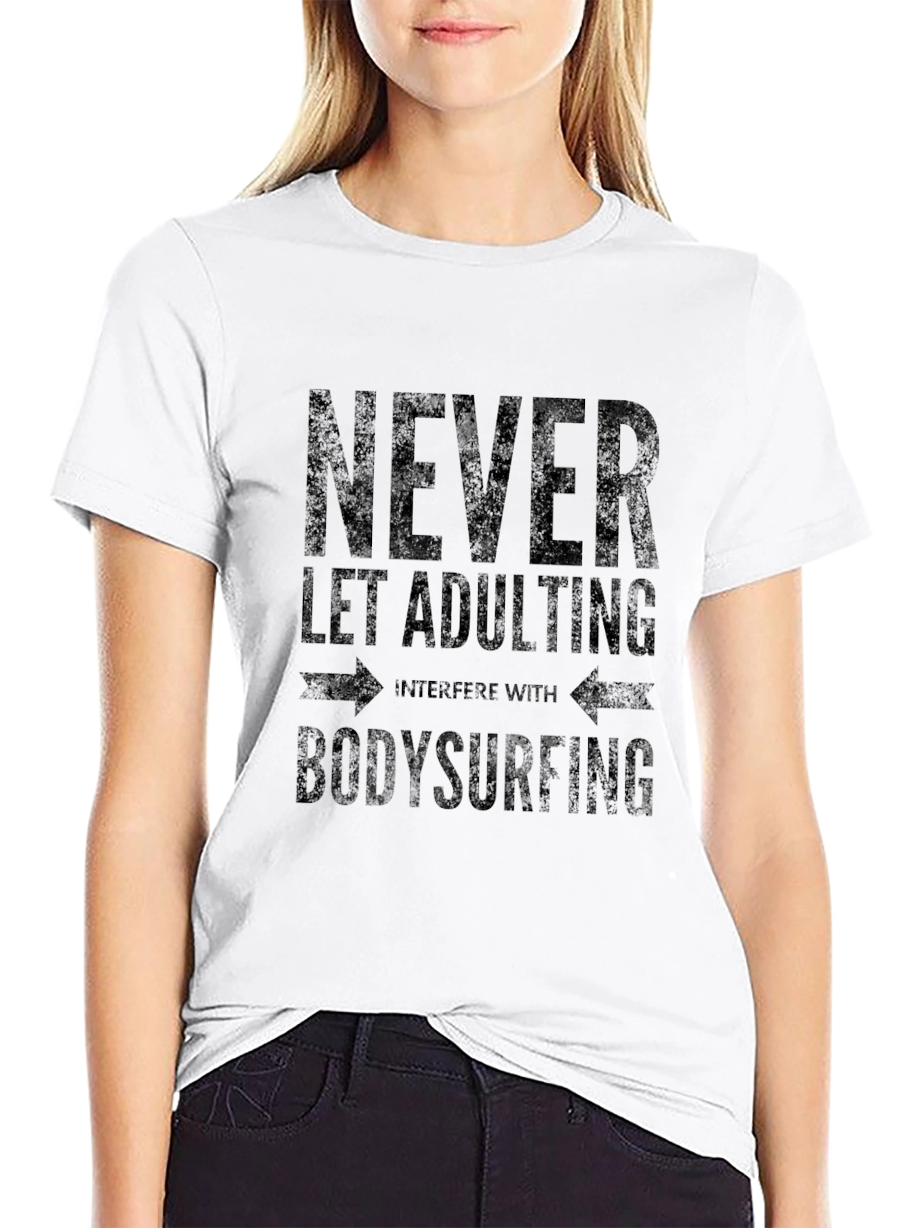 Never Let Adulting Bodysurfing T-Shirt