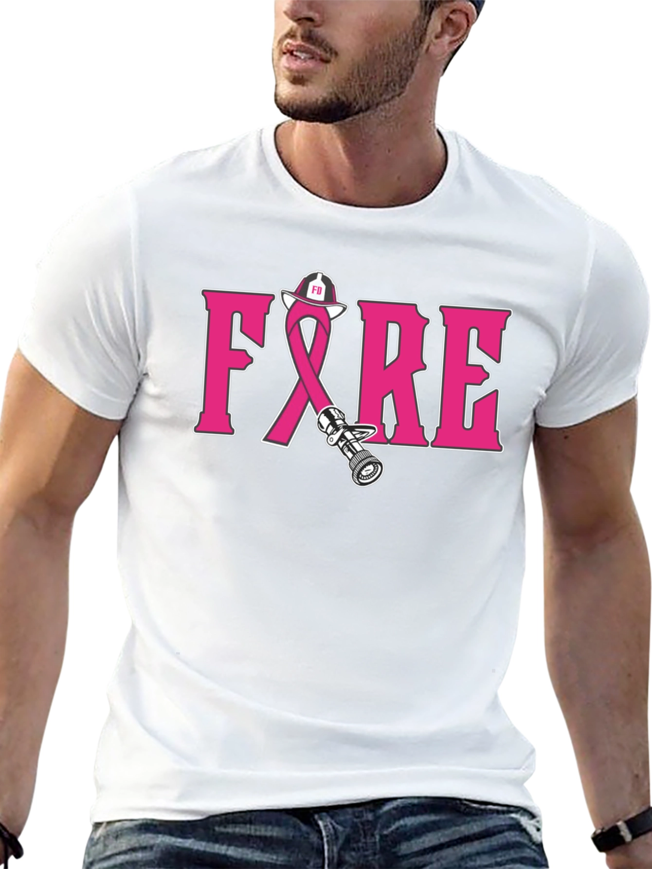 Firefighter Breast Cancer Awareness T-Shirt