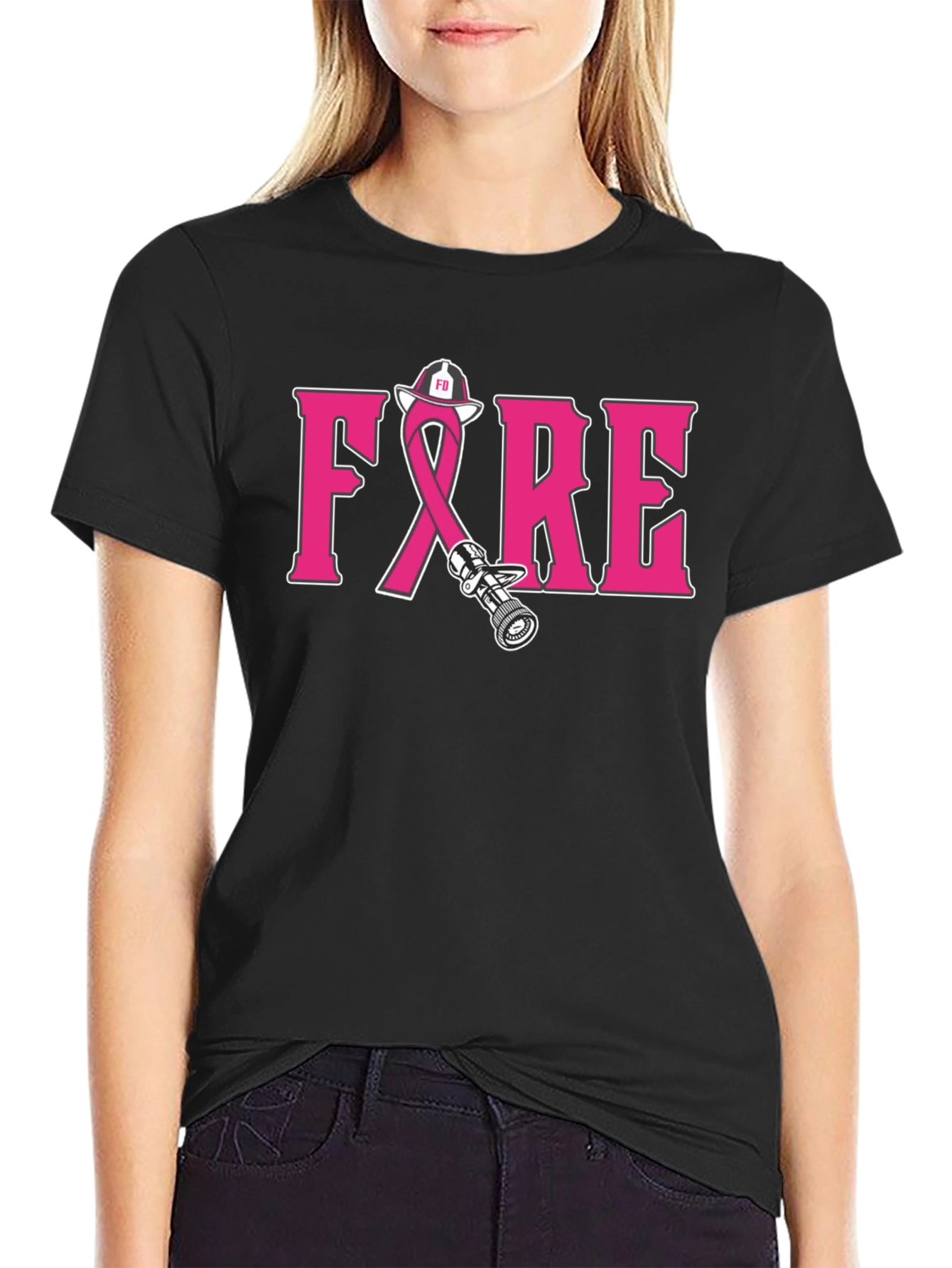 Firefighter Breast Cancer Awareness T-Shirt
