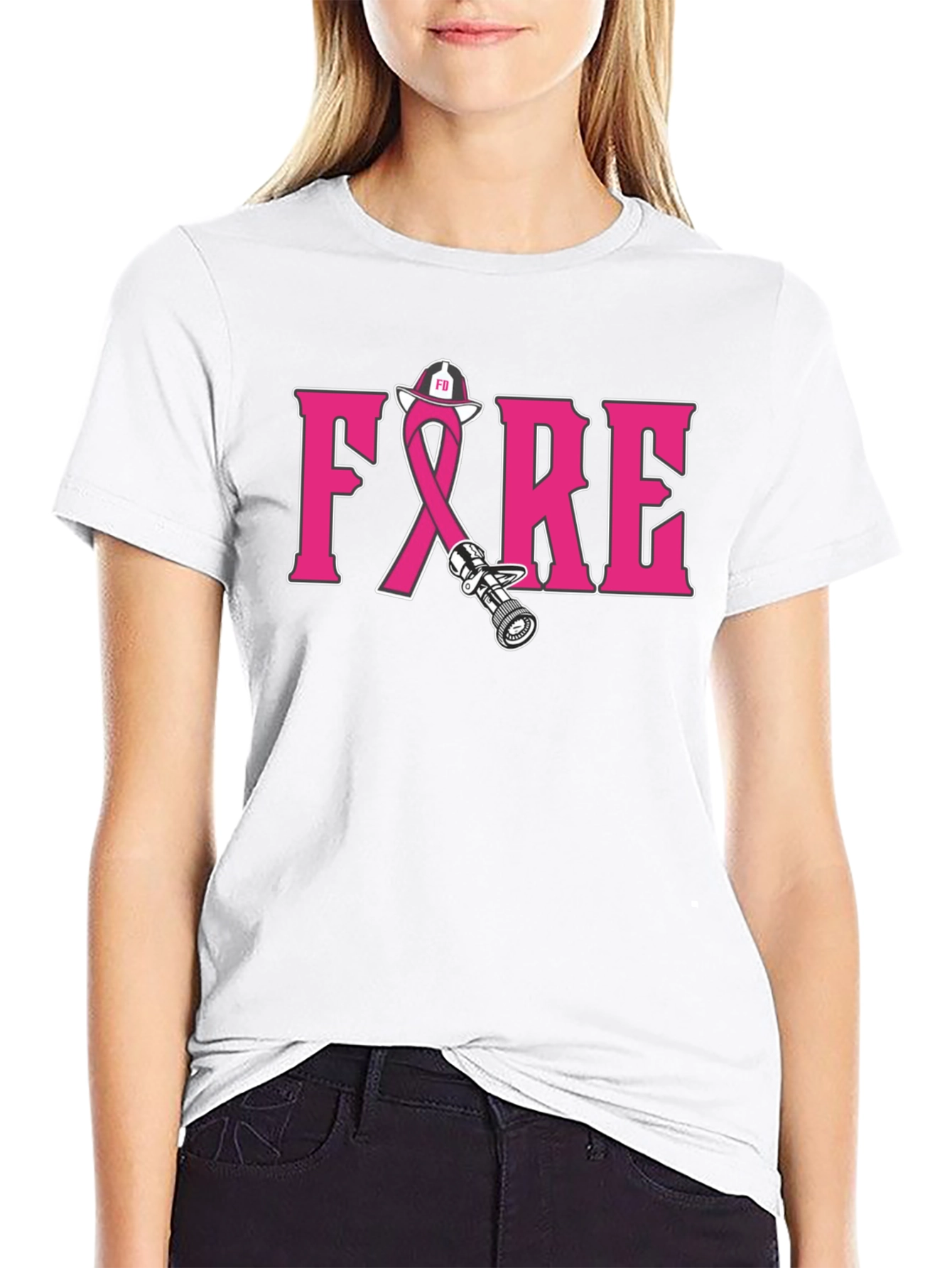 Firefighter Breast Cancer Awareness T-Shirt
