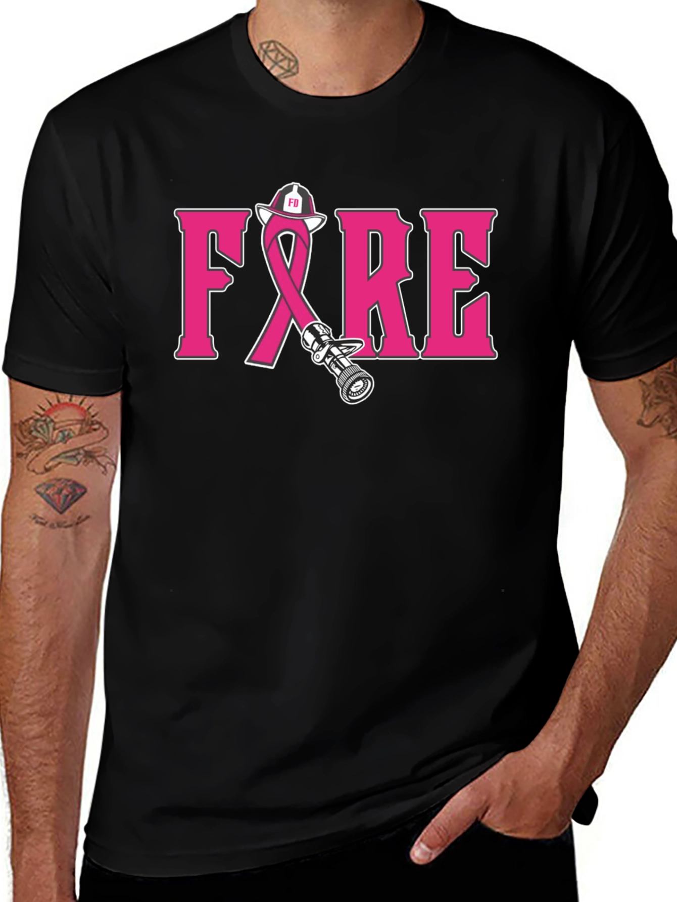 Firefighter Breast Cancer Awareness T-Shirt