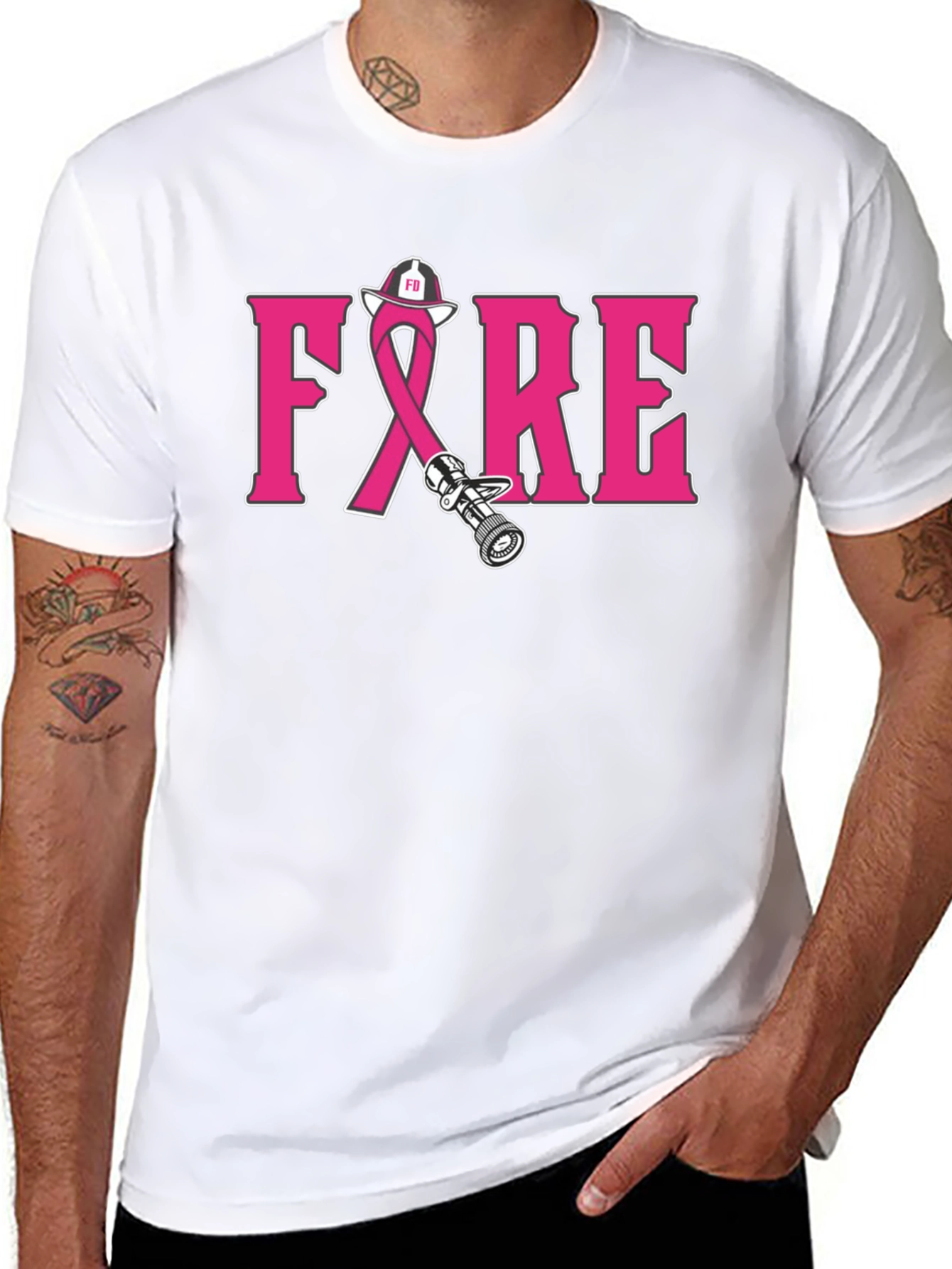 Firefighter Breast Cancer Awareness T-Shirt