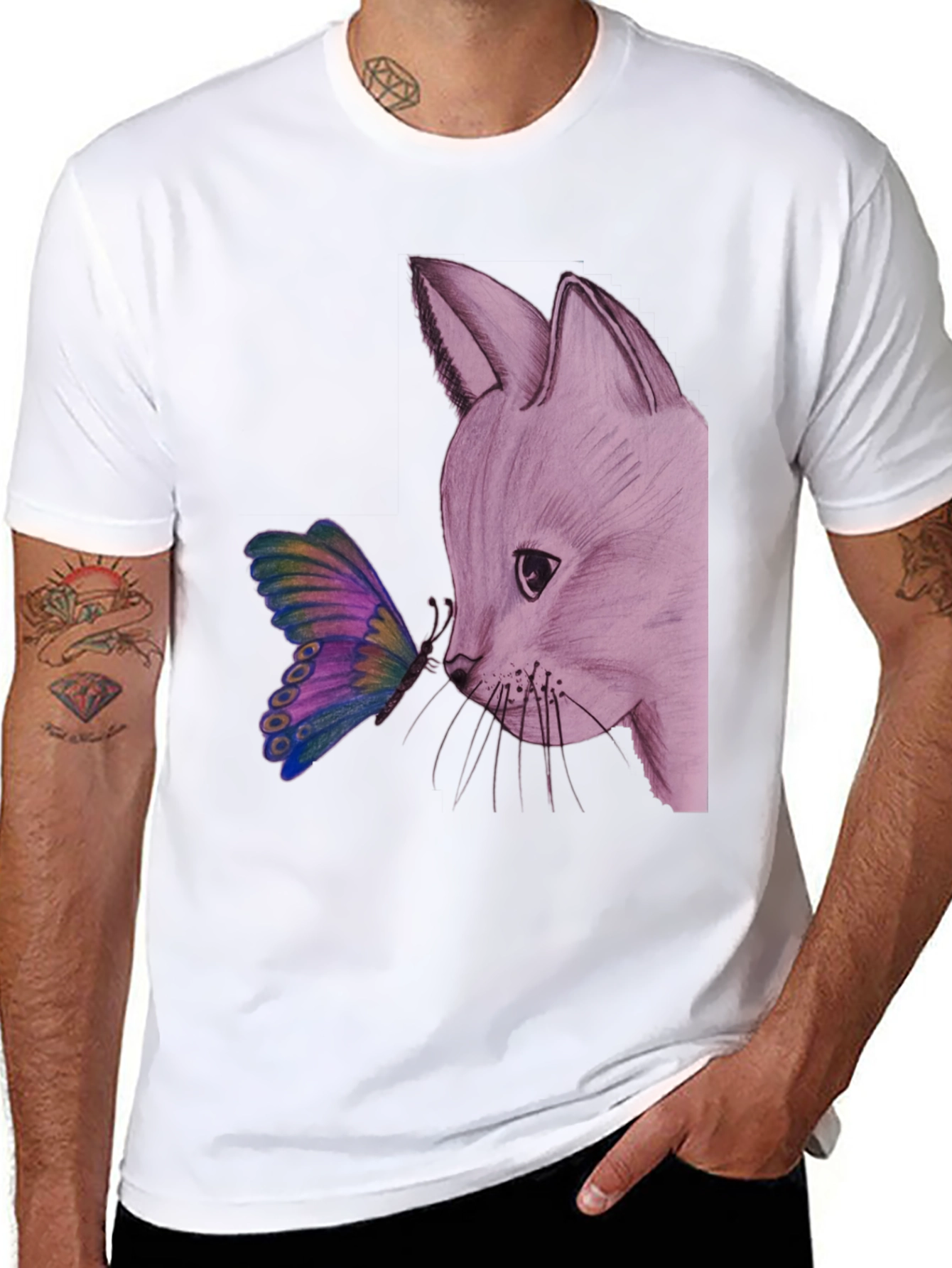 Fox and Butterfly Graphic Tee
