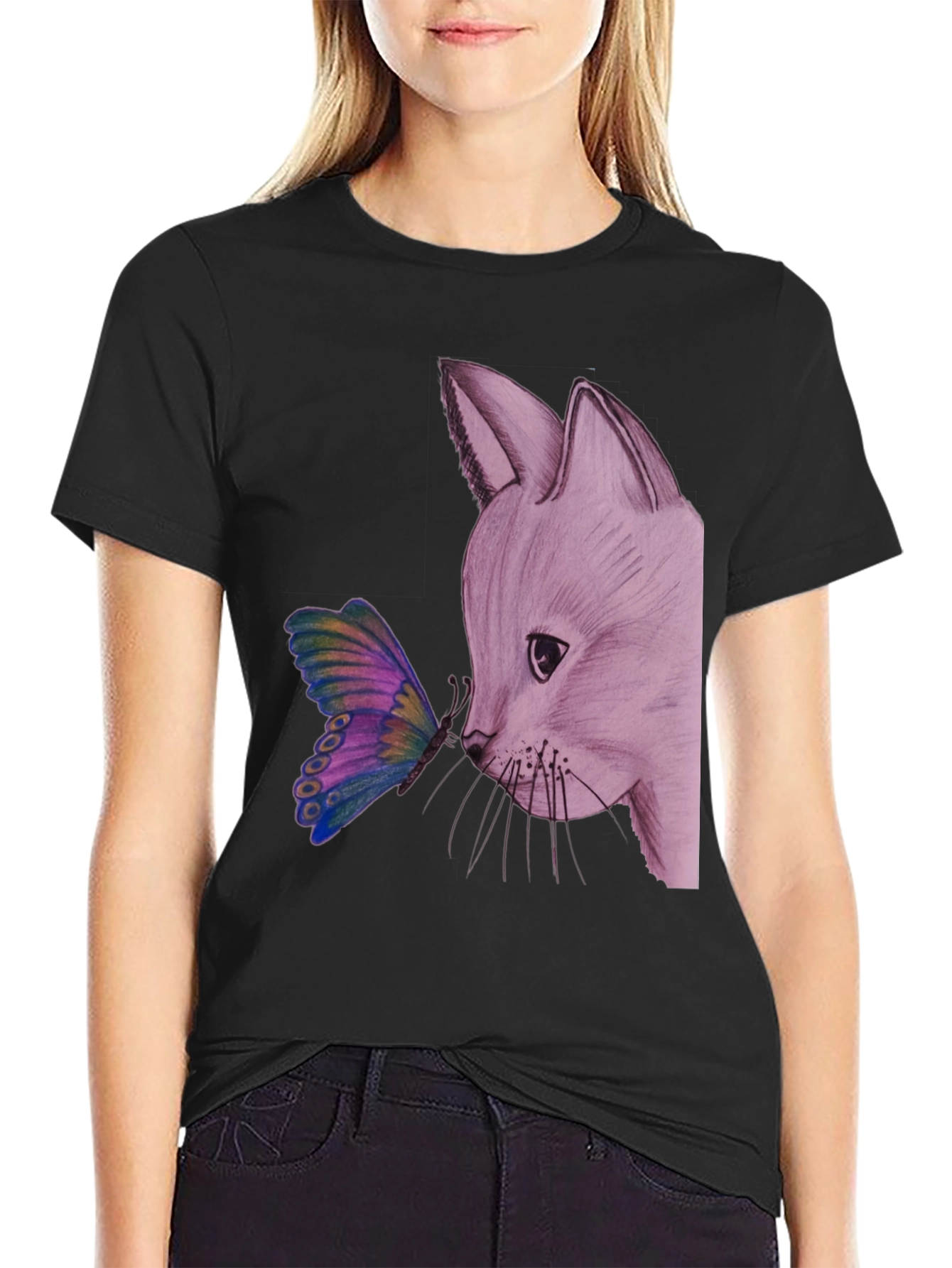 Fox and Butterfly Graphic Tee