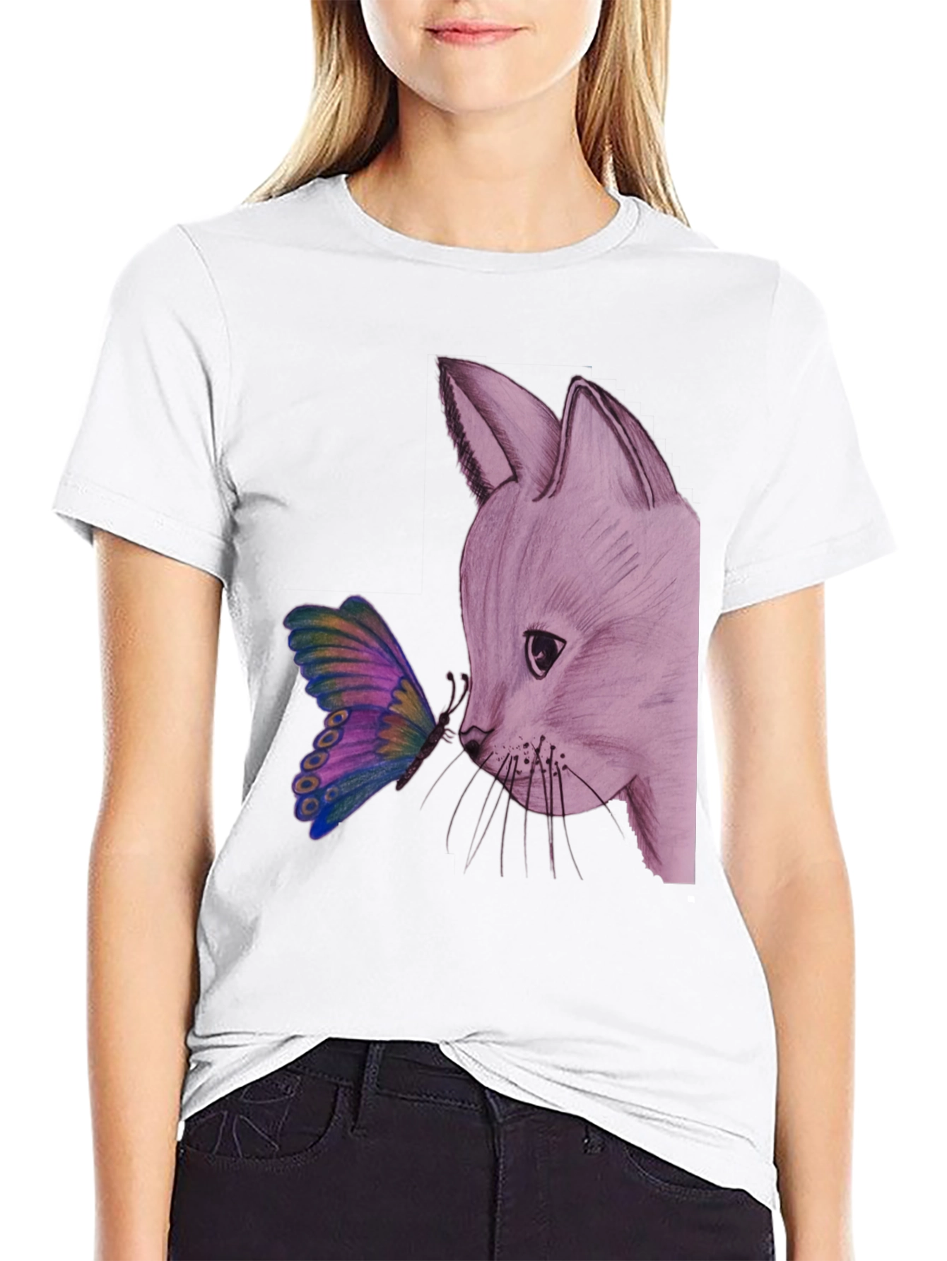 Fox and Butterfly Graphic Tee