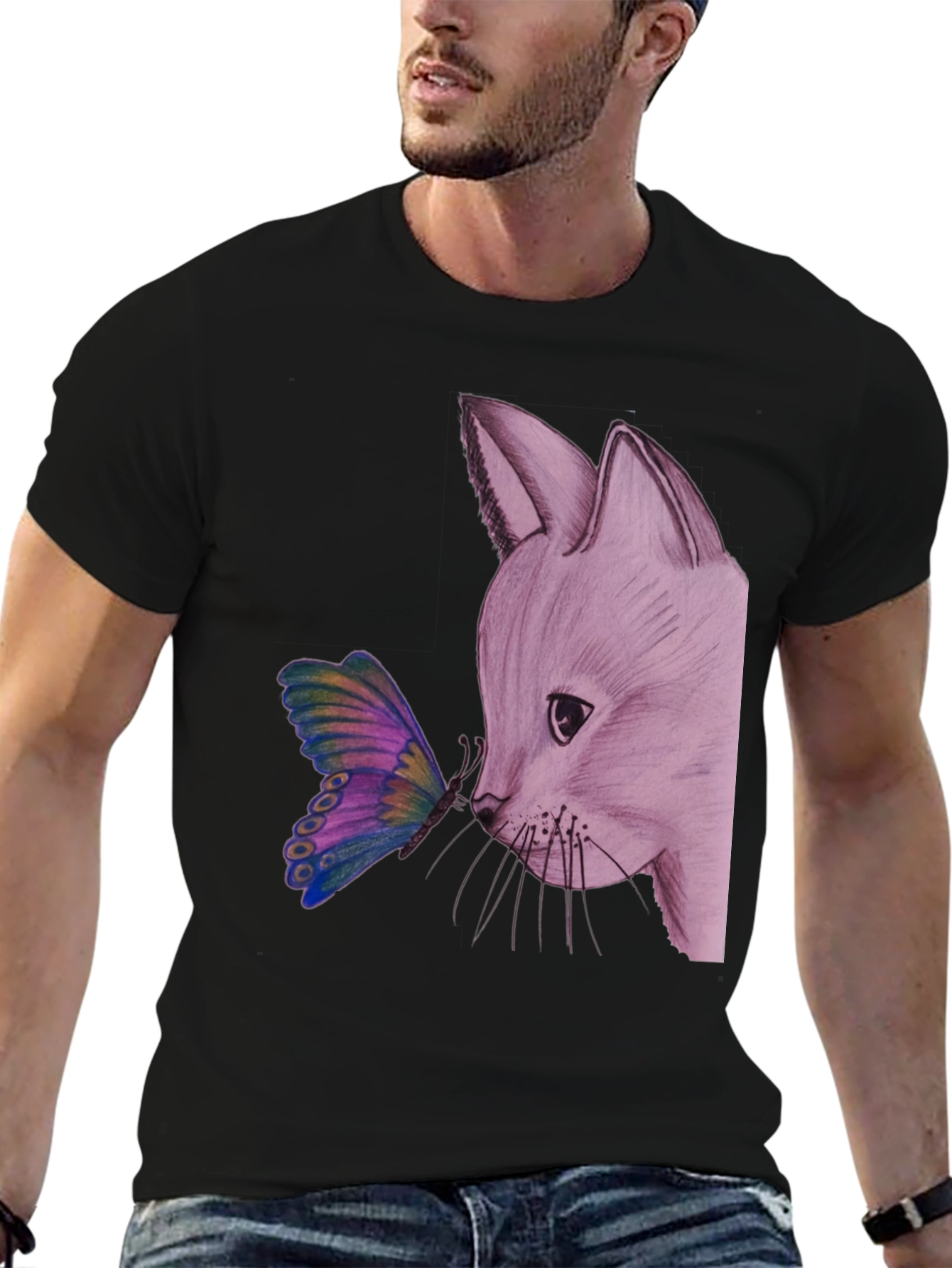 Fox and Butterfly Graphic Tee