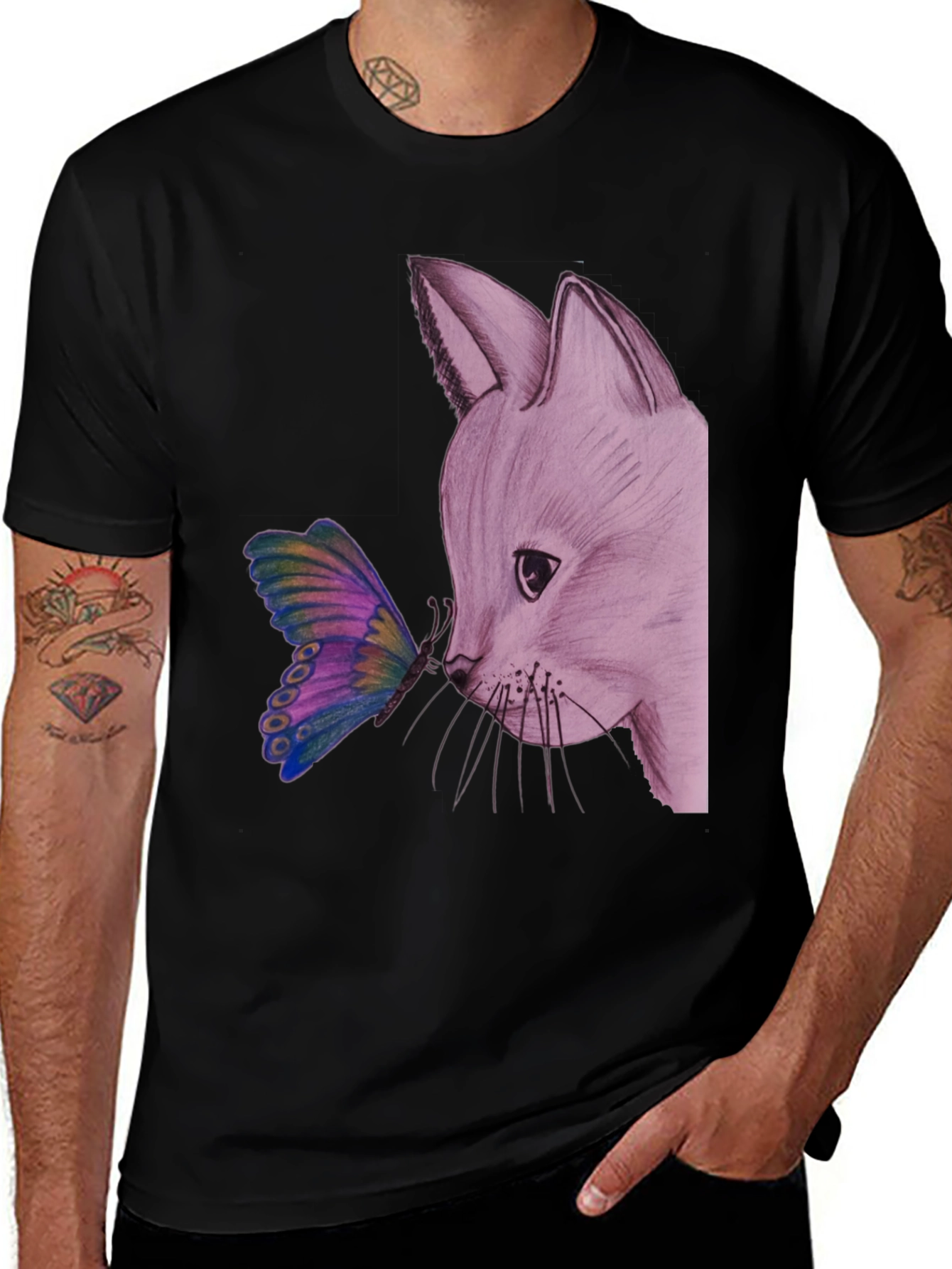 Fox and Butterfly Graphic Tee