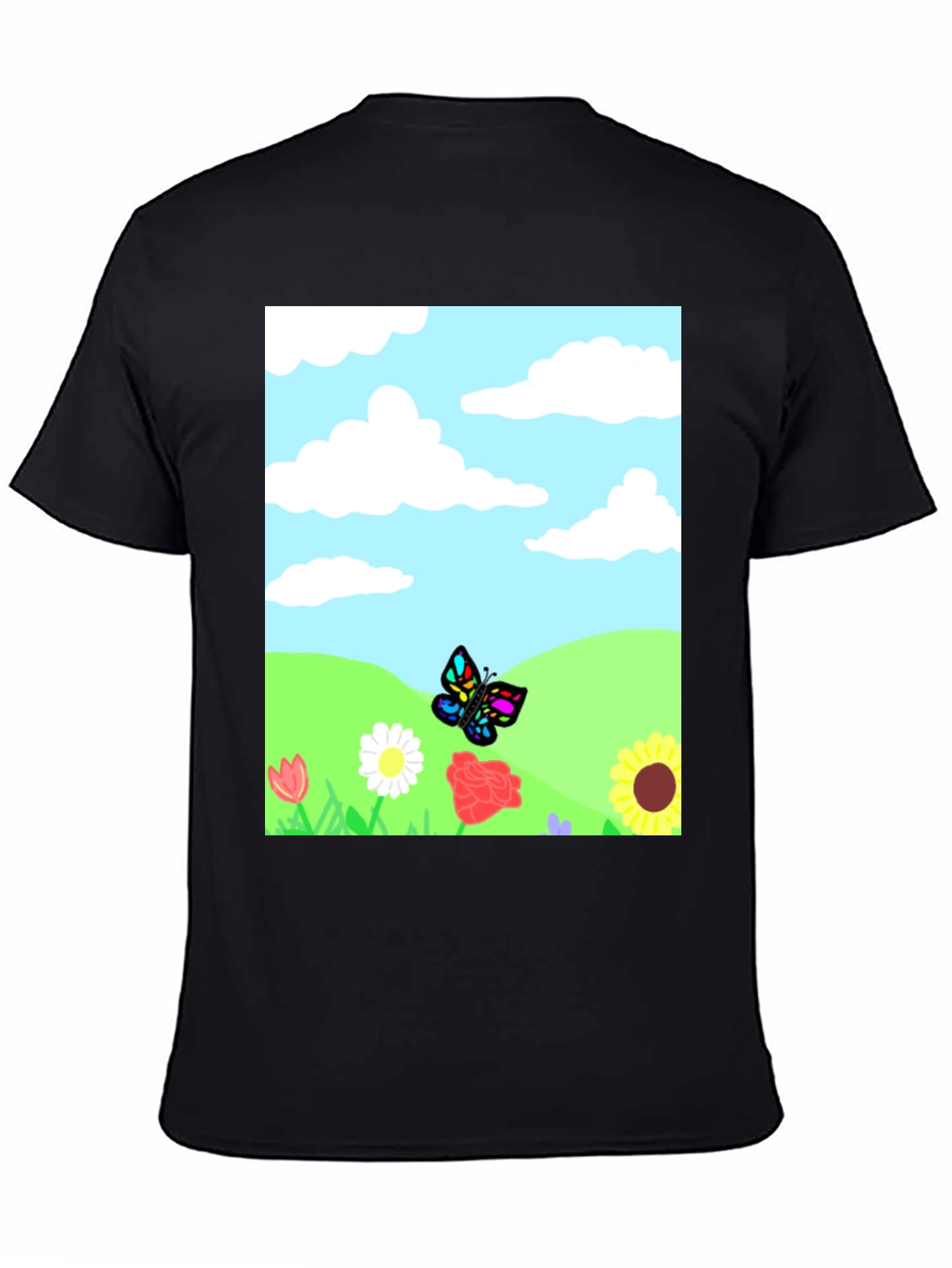 Butterfly Meadow Graphic Tee - Black