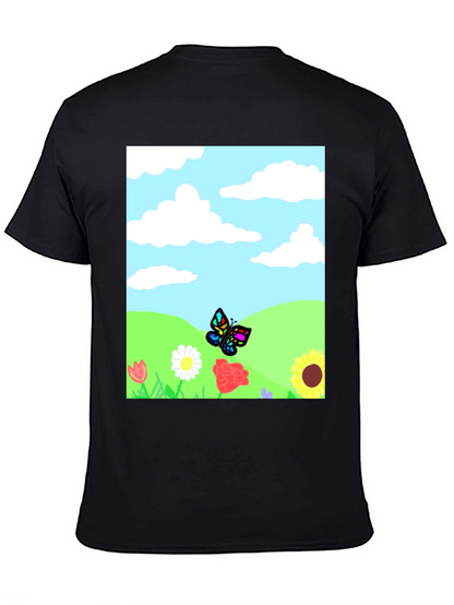 Butterfly Meadow Graphic Tee - Black