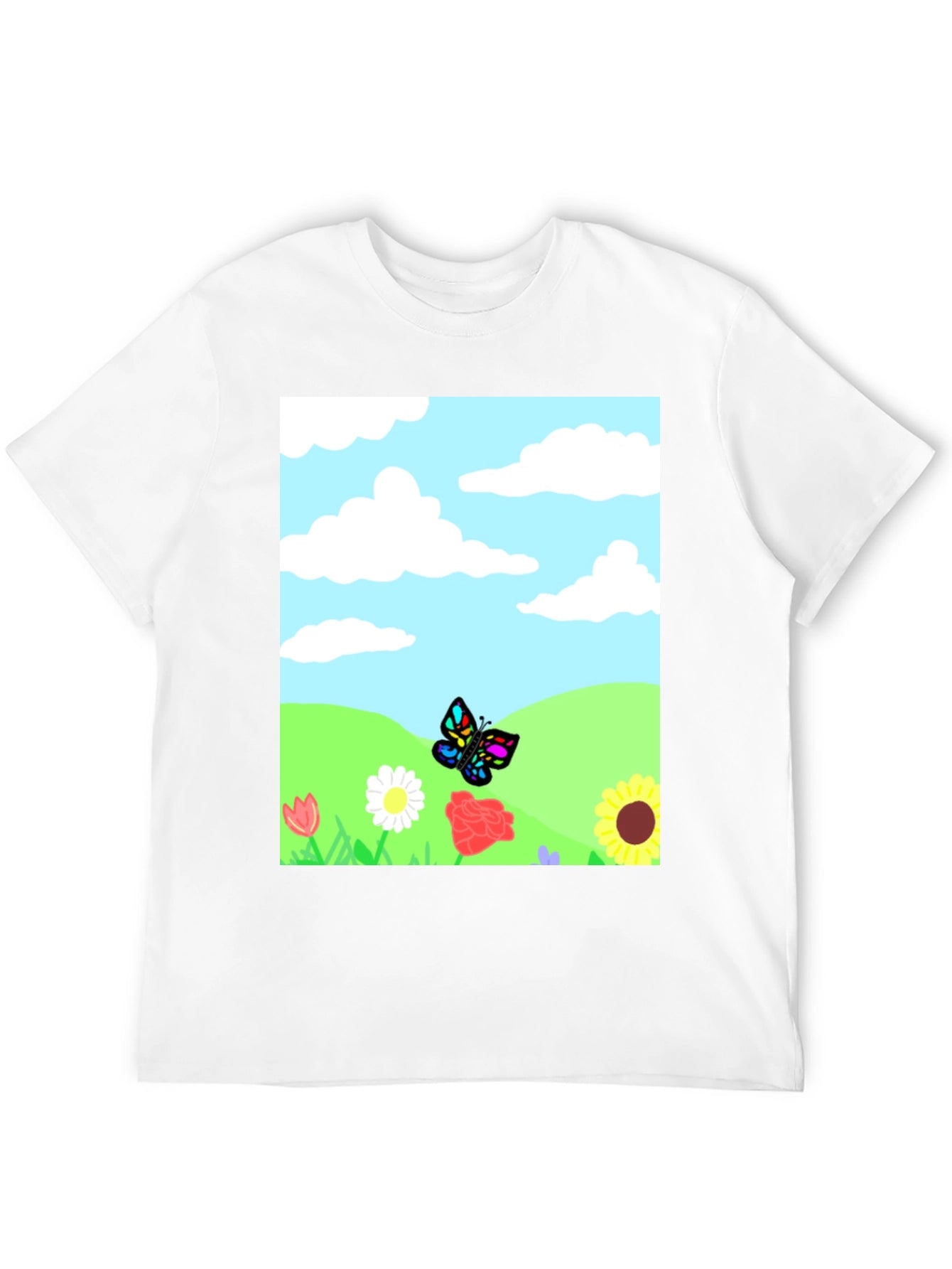 Butterfly Meadow Graphic Tee - Black
