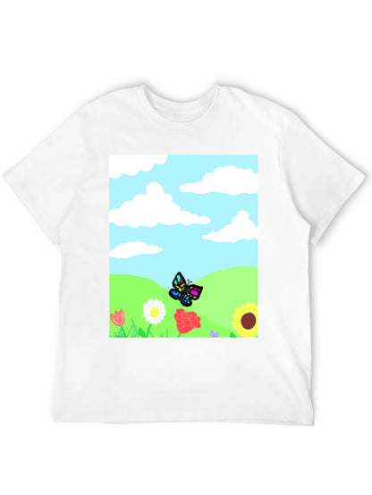 Butterfly Meadow Graphic Tee - Black