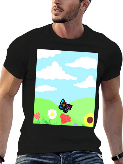 Butterfly Meadow Graphic Tee - Black
