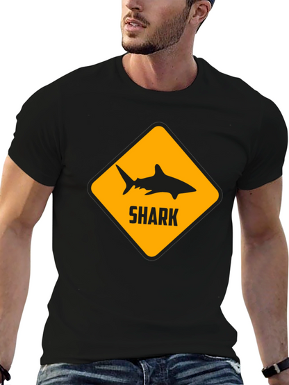 Shark Warning Black T-Shirt