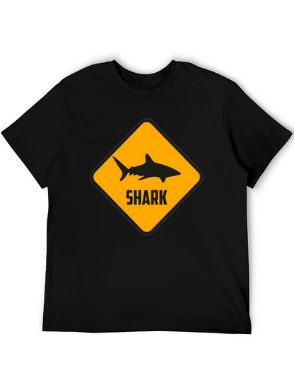 Shark Warning Black T-Shirt