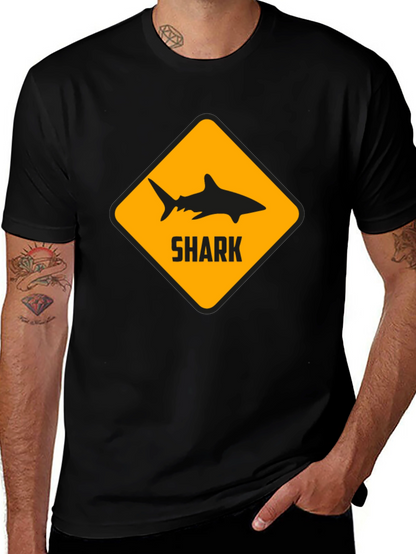 Shark Warning Black T-Shirt