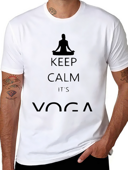 Keep Calm Its Yoga Black Graphic T-Shirt