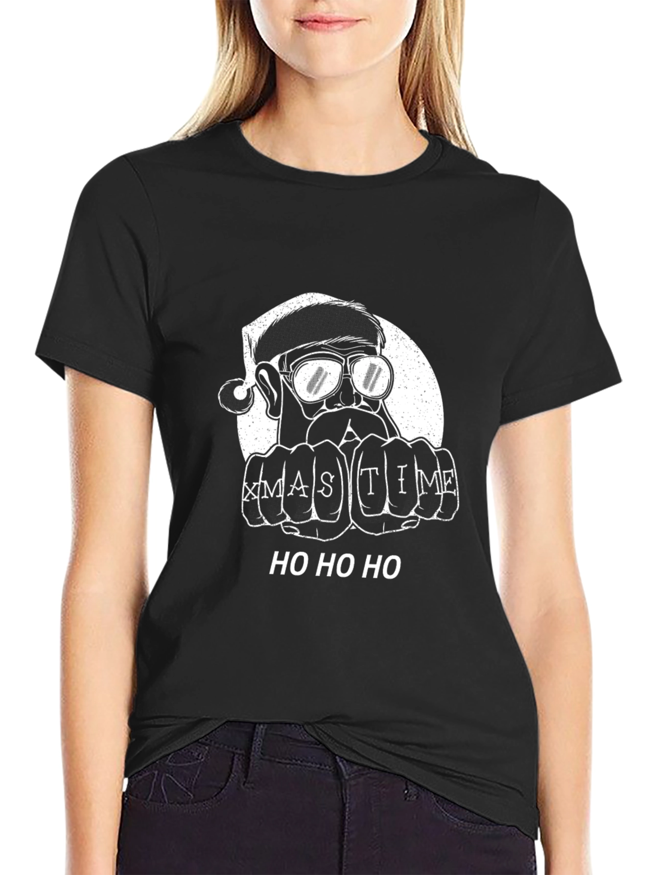 Xmas Time Santa Black T-Shirt