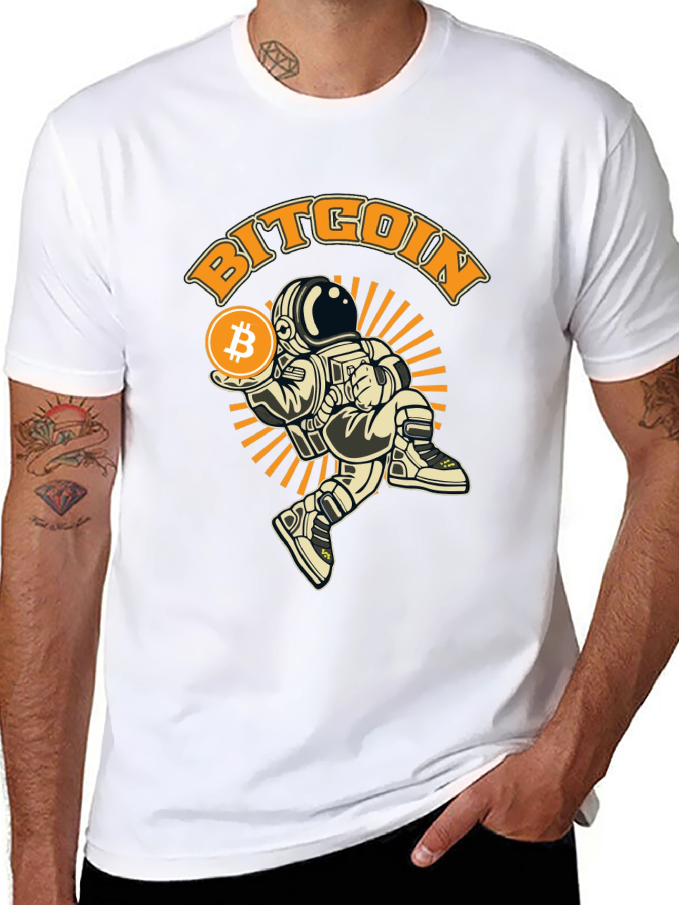Bitcoin Astronaut Graphic T-Shirt - Black
