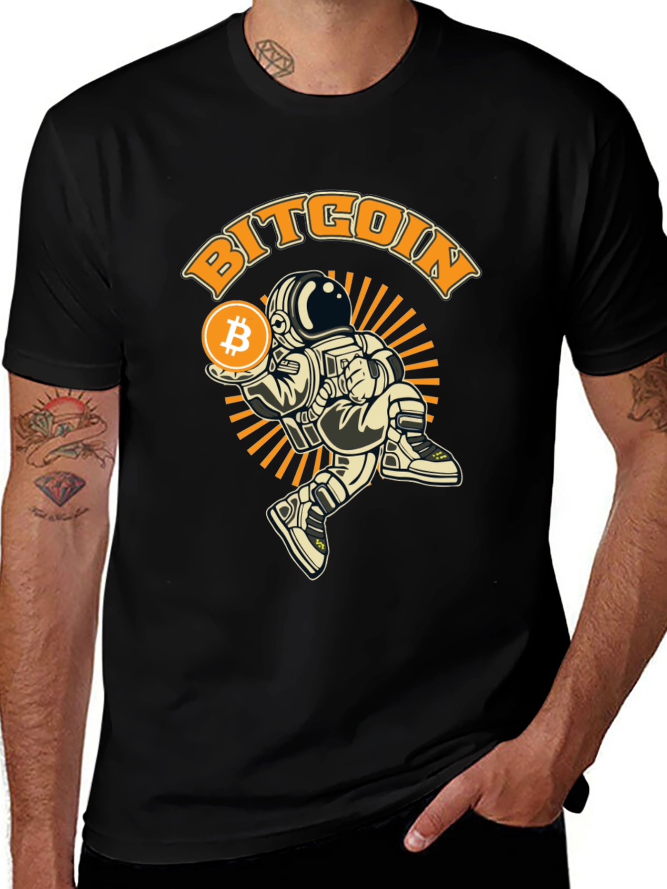 Bitcoin Astronaut Graphic T-Shirt - Black