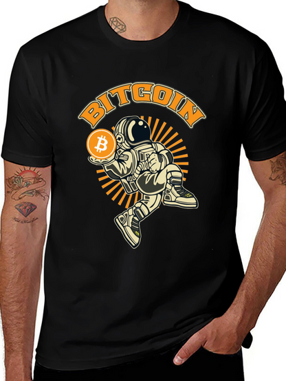 Bitcoin Astronaut Graphic T-Shirt - Black