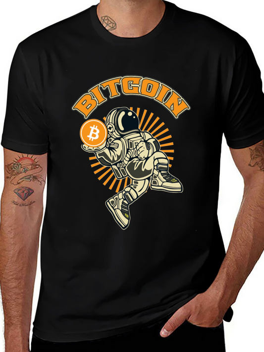 Bitcoin Astronaut Graphic T-Shirt - Black