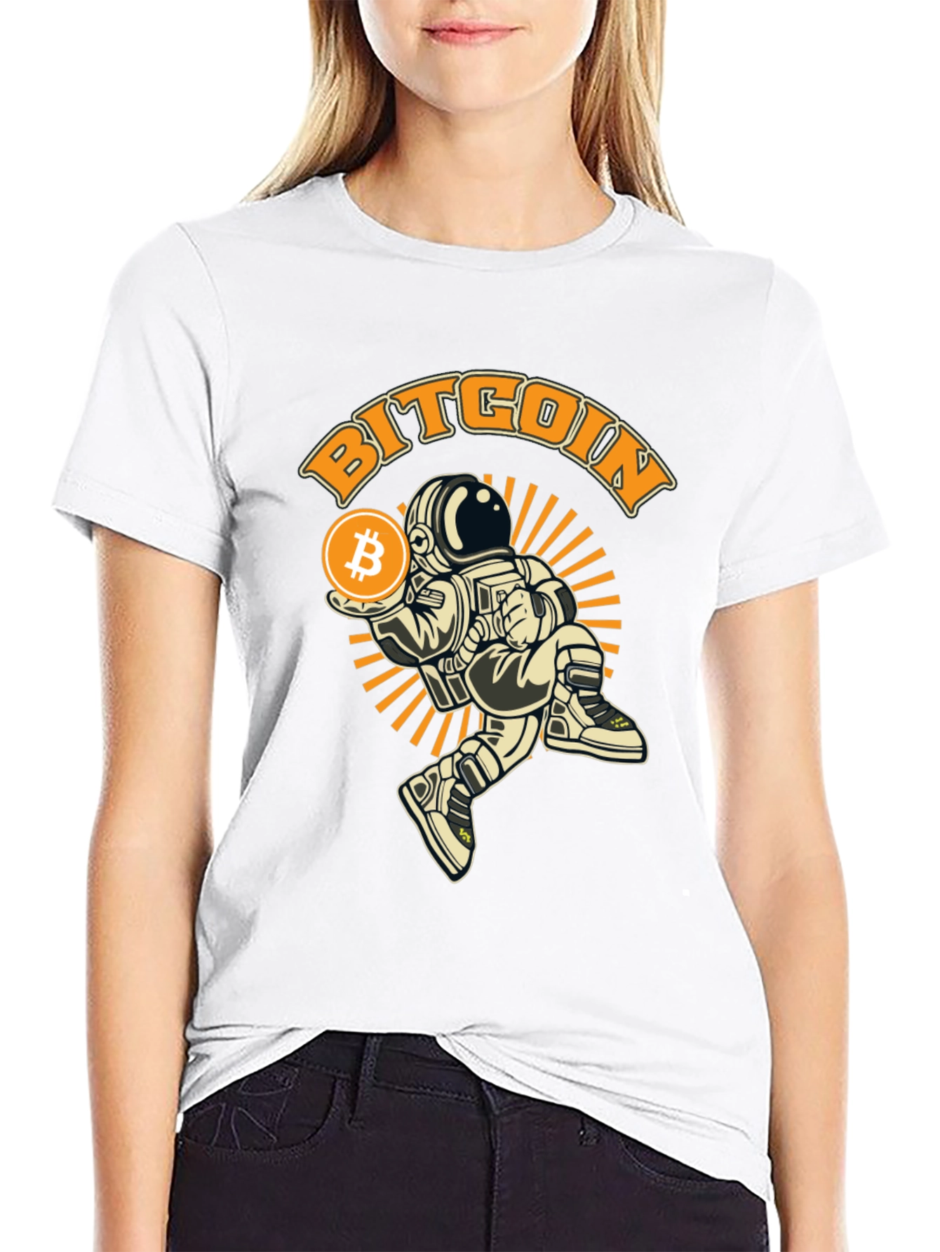Bitcoin Astronaut Graphic T-Shirt - Black