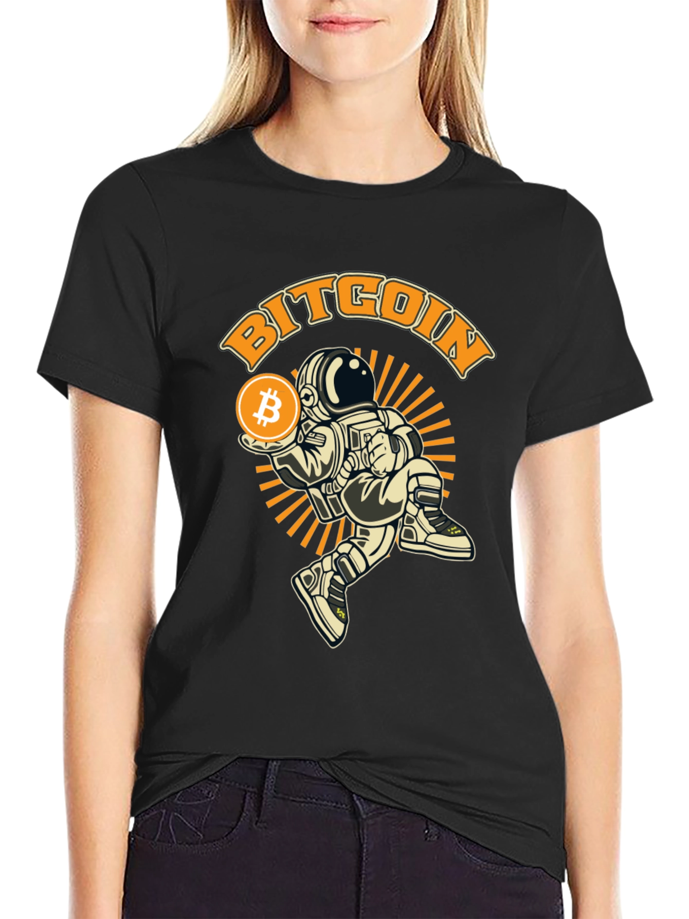 Bitcoin Astronaut Graphic T-Shirt - Black