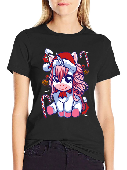 Unicorn Christmas T-Shirt Holiday Tee