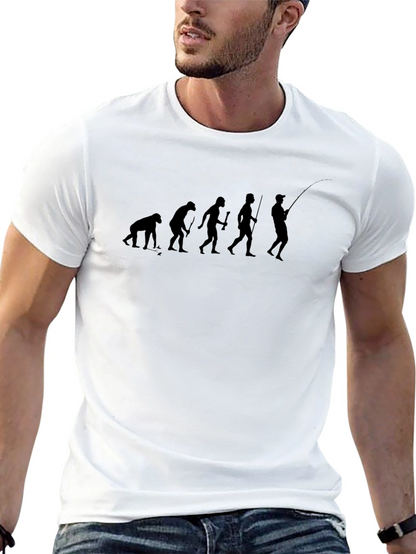 Evolution of Fishing Black T-Shirt