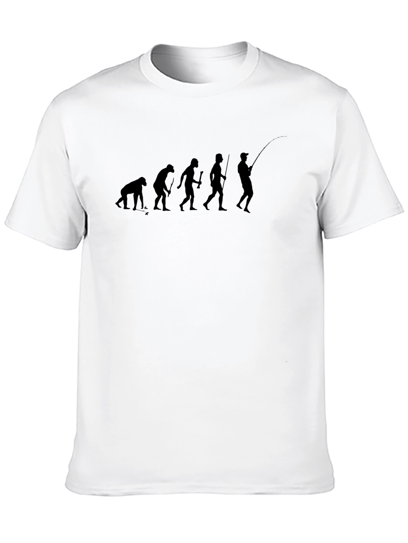 Evolution of Fishing Black T-Shirt