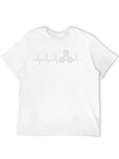 Fidget Spinner Heartbeat T-Shirt - Novelty Graphic Tee