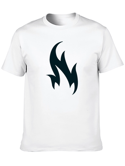 Abstract Flame Graphic Tee - Soft Cotton Blend