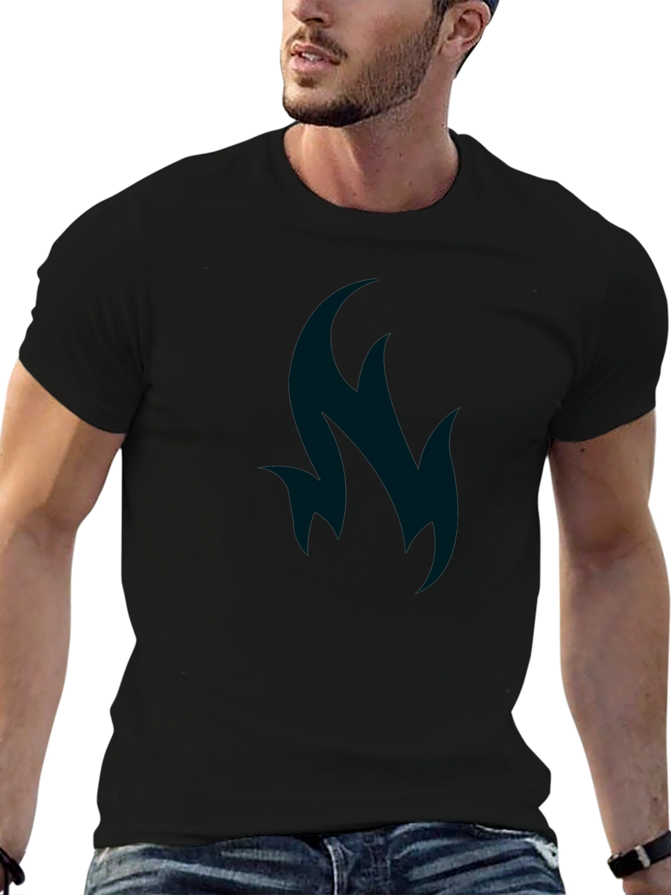 Abstract Flame Graphic Tee - Soft Cotton Blend