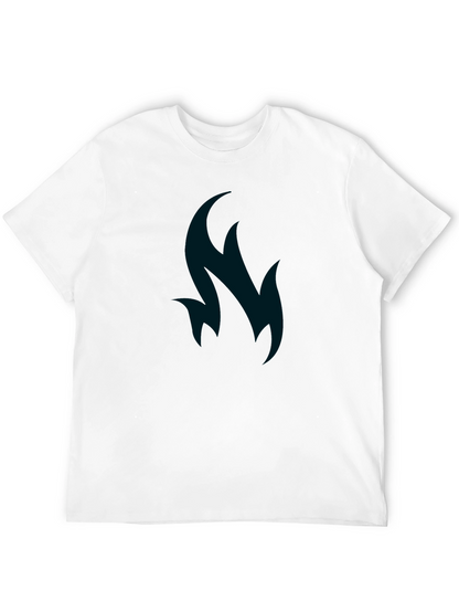 Abstract Flame Graphic Tee - Soft Cotton Blend
