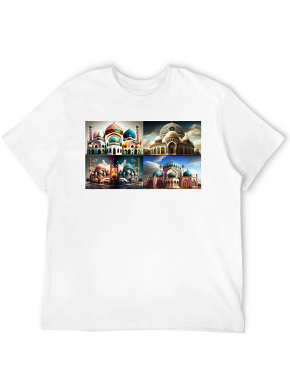 Mosque Collage Graphic Tee - Mens Black T-Shirt