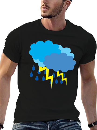 Stormy Weather Graphic Tee - Black Cotton T-Shirt