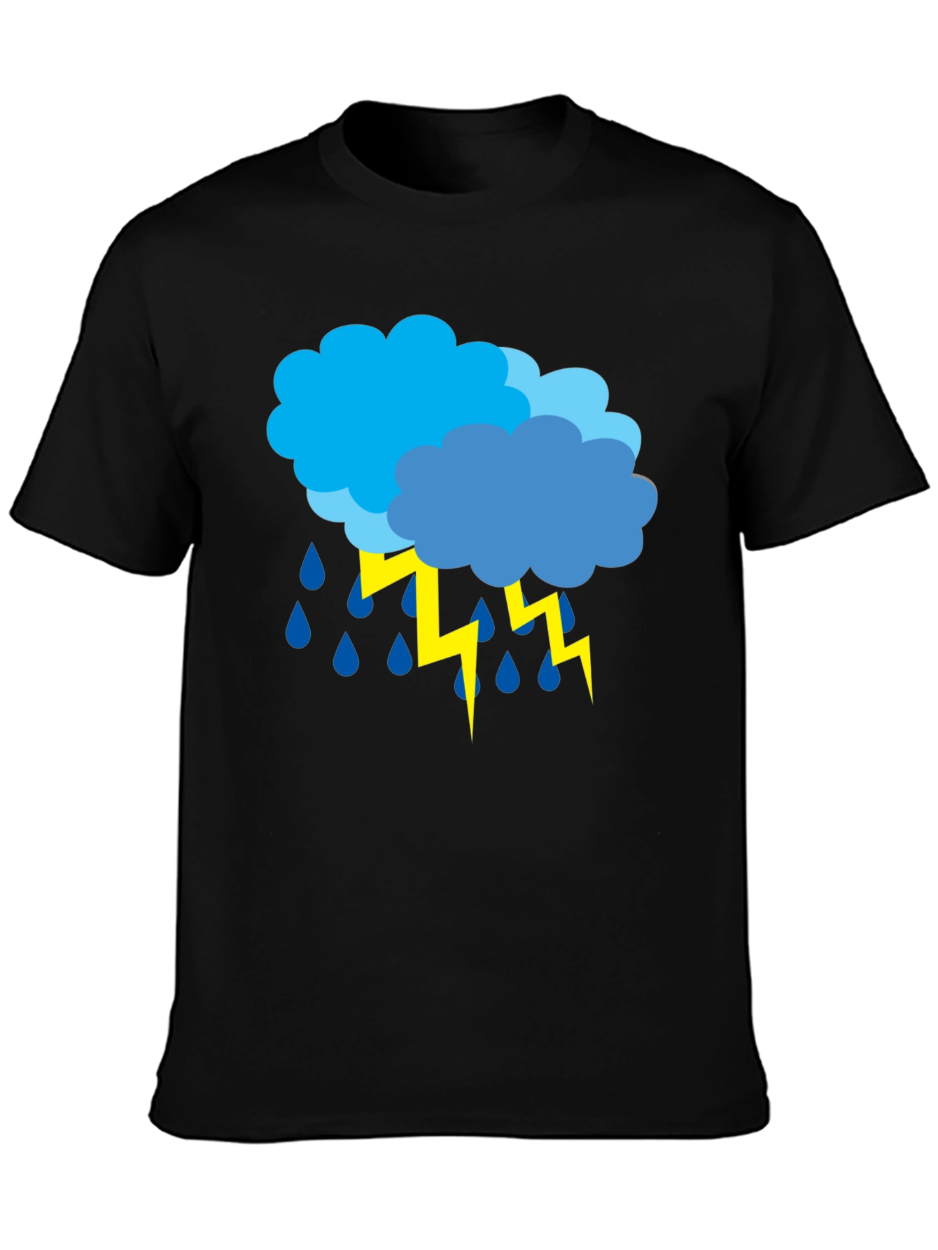 Stormy Weather Graphic Tee - Black Cotton T-Shirt