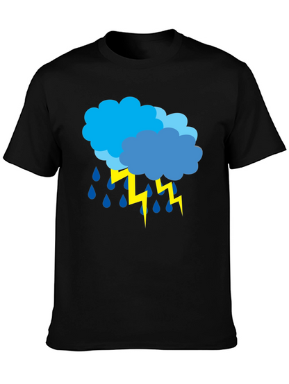 Stormy Weather Graphic Tee - Black Cotton T-Shirt