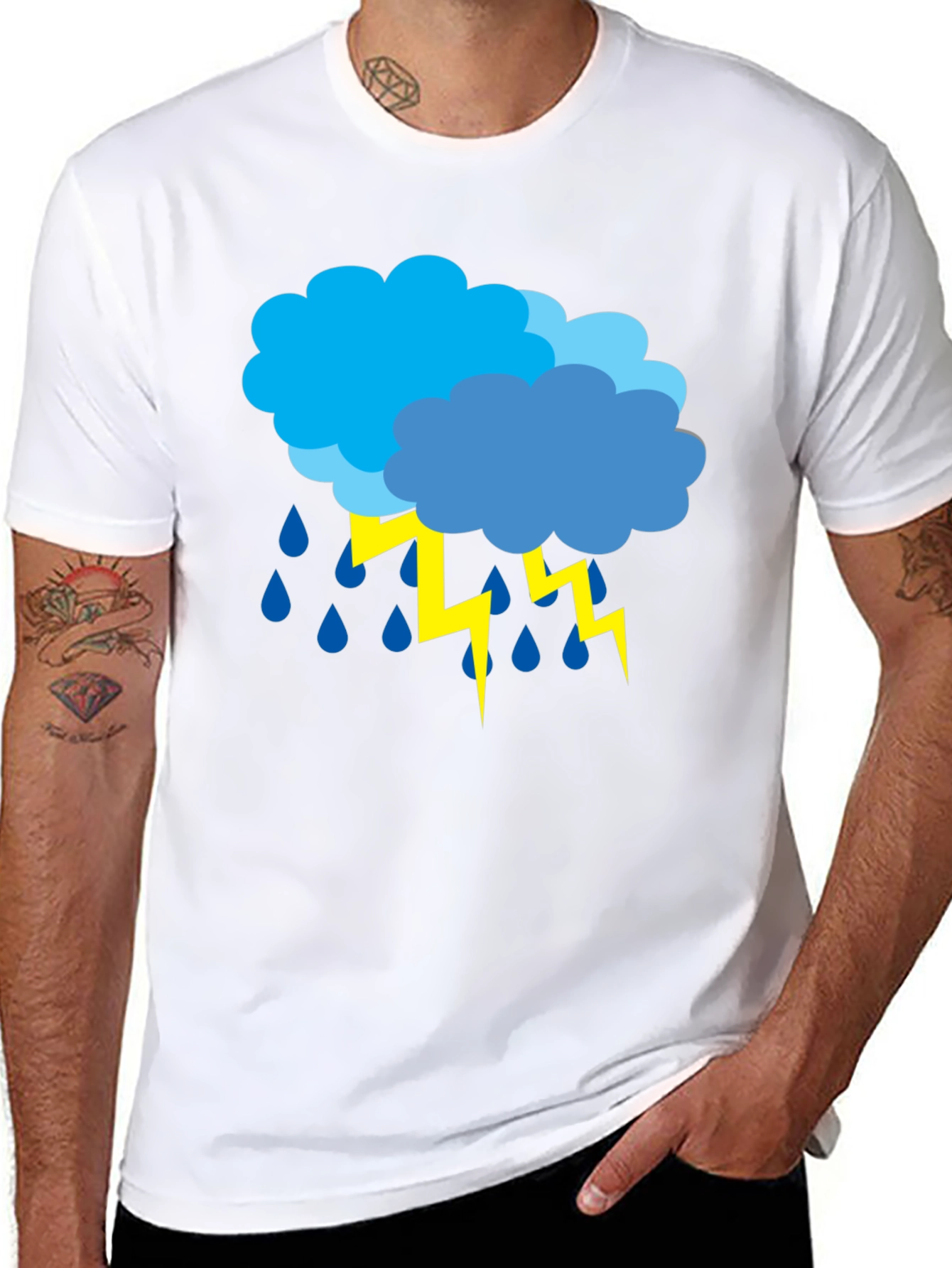 Stormy Weather Graphic Tee - Black Cotton T-Shirt