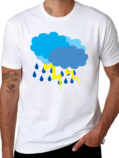 Stormy Weather Graphic Tee - Black Cotton T-Shirt